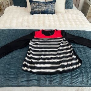 Ann Taylor Bold Red and Black Top